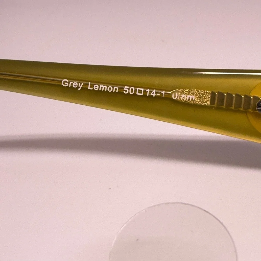 Bebe Snapshot Grey Lemon Rectangular Eyeglass Frames 50-14-135 Designer Eyewear